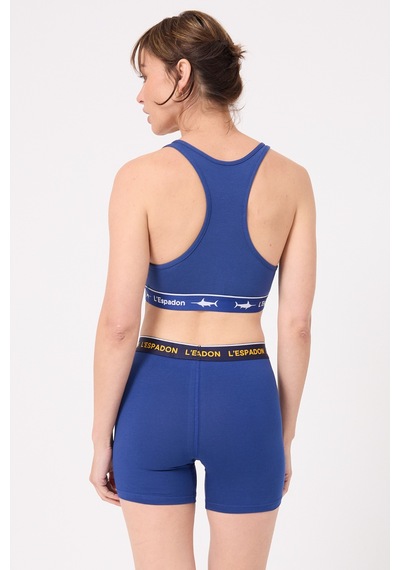 Athleshorts Yüksek Bel Kadın Uzun Boxer Şort-3261 Mavi