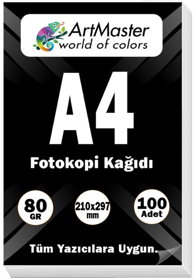 A4 Fotokopi Kağıdı 100 Adet 80 Gr 21x29,7 Cm Artmaster A4 Boy Fotokopi Kağıdı Yazıcı Kağıdı 100 Lü