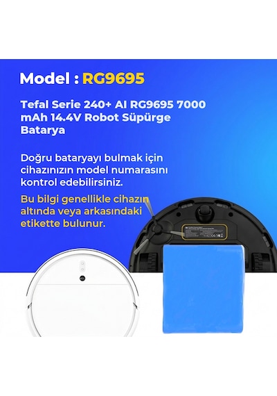 Tefal Serie 240+ Aı Rg9695 7000 Mah 14.4v Robot Süpürge Batarya