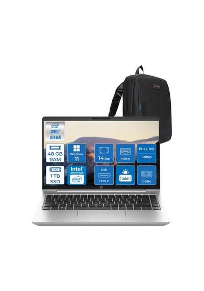 HP ProBook 440 G10 968L9ETP28 i7-1355U 48 GB 1 TB SSD 14" W11P FHD Dizüstü Bilgisayar + Zetta Çanta