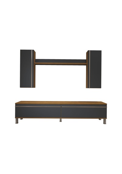 Decoraktiv Eko 5d Mdf Std Krom Ayaklı Tv Ünitesi Tv Sehpası Pera - Antrasit