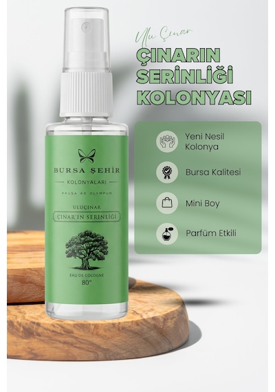 Bursa Şehir Kolonyaları, 5'li Çınarın Serinliği Kolonyası, Parfüm Etkili Kolonya, Mini Sprey Kolonya