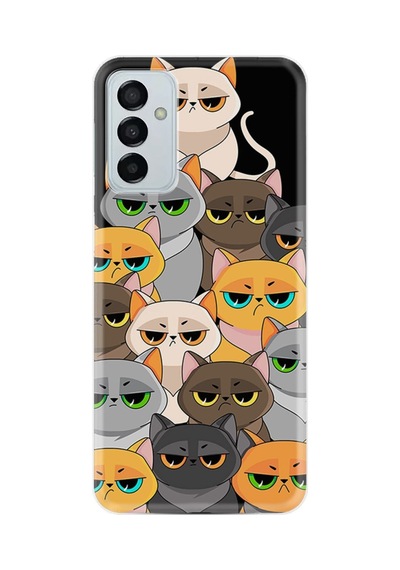 Samsung Galaxy Uyumlu A04s Kılıf Resimli Desenli Silikon Platinium Series Kediler 1885