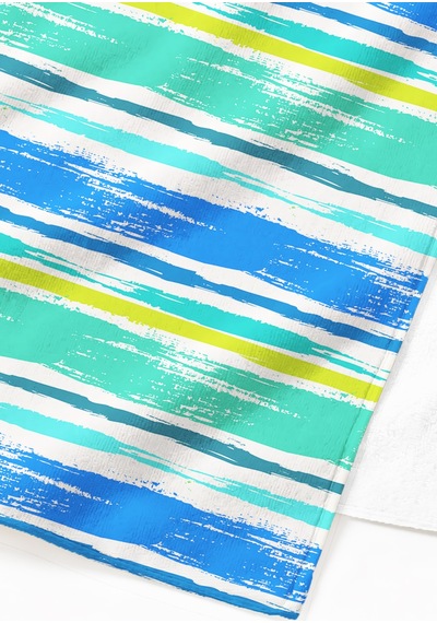 Çizgili Marine Modern Plaj Havlusu - Mavi Turkuaz Akdeniz Stil Hızlı Kuruyan Mikrofiber Havlu Kuru Esinti