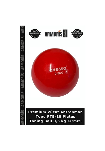 Premium Vücut Antrenman Topu Ptb-10 Plates Toning Ball 0,5 Kg Kırmızı