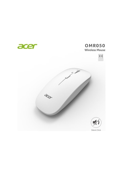 Acer Omr050 Beyaz Kablosuz Sessiz Tuşlu Mouse 1000-1200-1600 Dpı 001