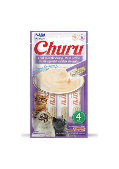 Ciao Churu Cream Tavuklu Ve Karidesli Kedi Kreması 4 X 14 Gr