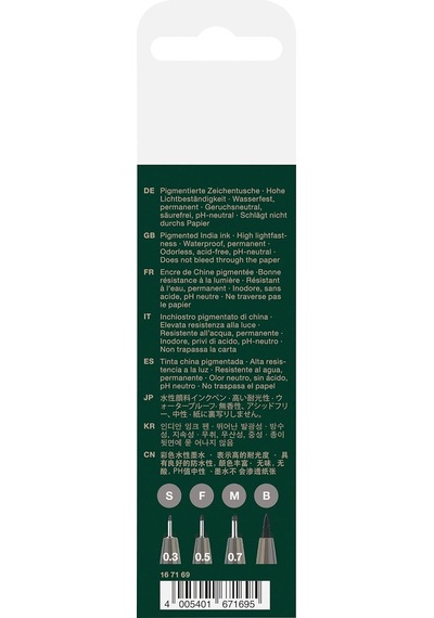 Faber-castell Pitt Artist Pen Çizim Kalemi Seti, 4 Lü S, F, M, B Çok Renkli