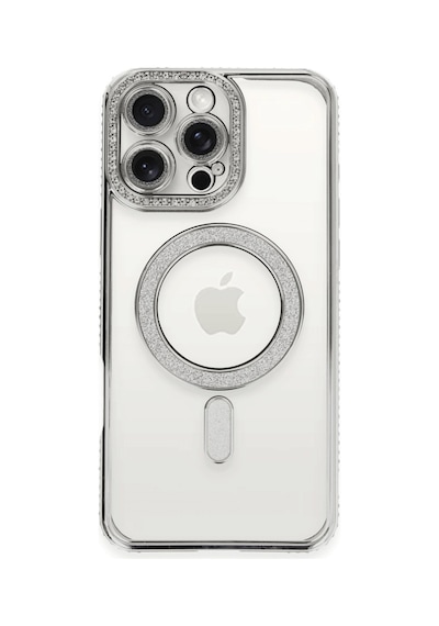 Apple iPhone Uyumlu 16 Pro Kılıf Joke Simli Magneticsafe Kılıf - Gümüş Bzsxx00 1