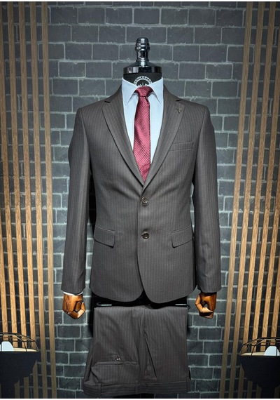 Dupont Classics Dupont Erkek Slim Fit 6 Drop Çizgili Viskon Mono Yaka Çift Düğme Çift Yırtmaç 2 Li Takım Elbise Kahverengi Dupont Classics Dupont Erkek Slim Fit 6 Drop Çizgili Viskon Mono Yaka Çift Düğme Çift Yırtmaç 2 Li Takım Elbise Kahverengi
