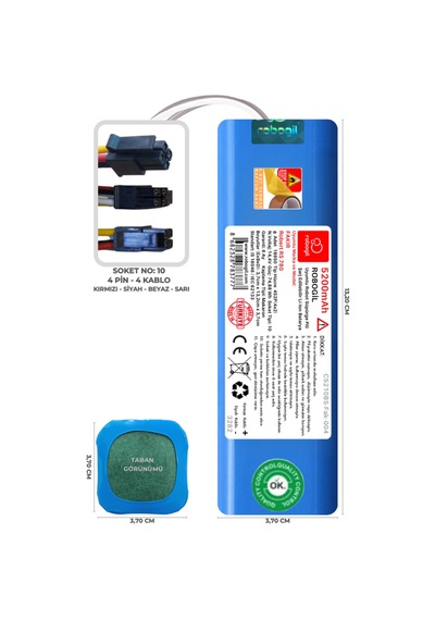 Fakir Robert Rs 780 5200mah Uyumlu Robot Süpürge Pili C5210bs-fak-004
