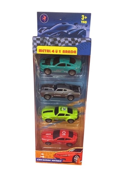 4 Lü Çek Bırak Metal Araba Seti 0287 Çok Renkli