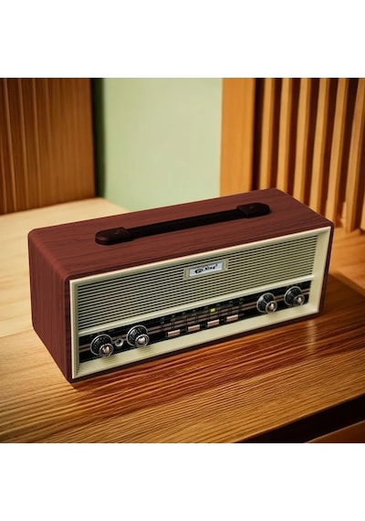 Lexroo Midi Boy Retro Radyo Bluetooth Destekli Taşınabilir Radyo - Kahverengi