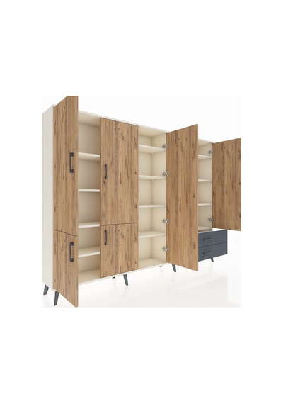Arges Dolap 12 Raflı 2 Çekmeceli 7 Kapaklı 220x30x163 Aytaşı-çam/ Aytaşı-çam/antrasit Arges Dolap 12 Raflı 2 Çekmeceli 7 Kapaklı 220x30x163 Aytaşı-çam/ Aytaşı-çam/antrasit