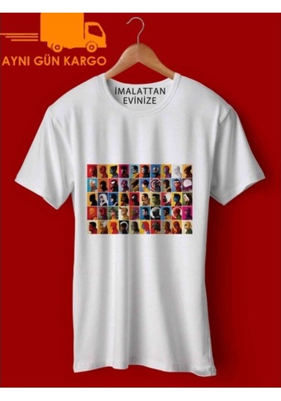 Marvel Kahramanlar Baskılı Tişört Tshirt Ücretsiz Kargo