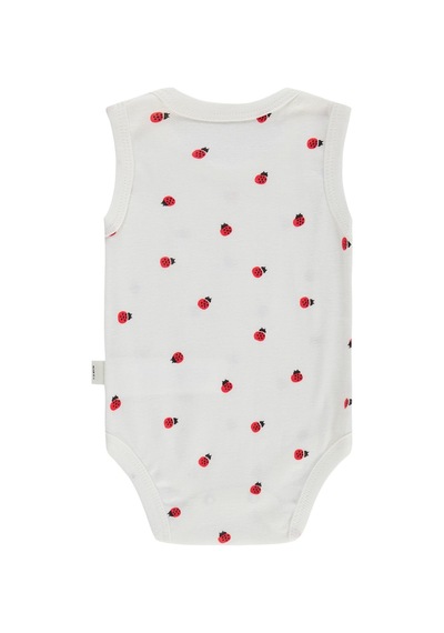 Civil Baby Uğur Böceği Empirme 0-48 Ay Çıtçıtlı Badi - Ekru