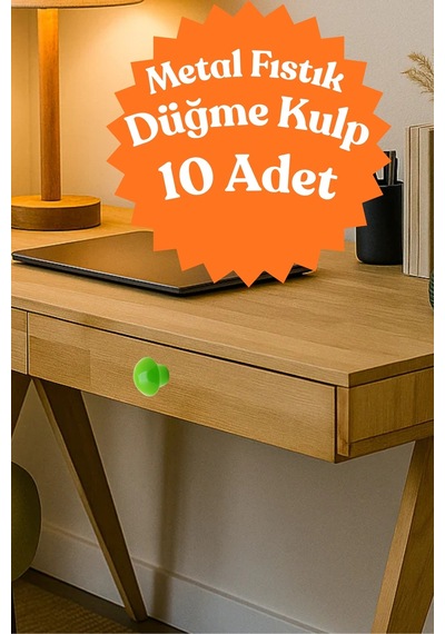 10 Adet Metal Yuvarlak Düğme Kulp - Çocuk Odası, Mutfak Ve Dolap İçin Modern Çekmece Kulbu Fıstık Fıstık