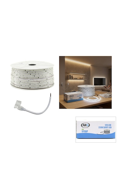 Lunaev 100mt 6500k - Beyaz Dış Mekan Şerit Led 220 V 120led Ars-348985