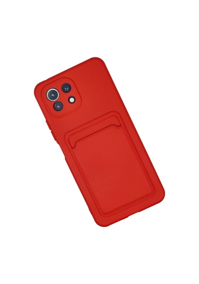 Xiaomi Mi 11 Kılıf Kelvin Kartvizitli Silikon - Kırmızı -