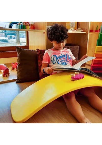 Woodnjoy Wood & Joy Doğal Ahşap Denge Tahtası Sarı