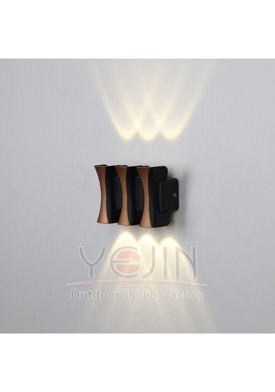 6 Watt Gün Işığı Ledli Dış Mekan, Bahçe, Teras, Balkon, Kamelya, Veranda Apliği, Bahçe Duvar Armatür Siyah Gold