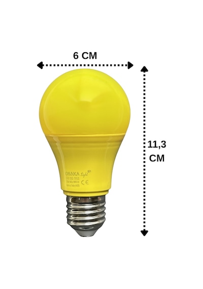 4 Adet Osaka 10w Sarı Işık E27 Duylu Kalın Duy Led Ampul