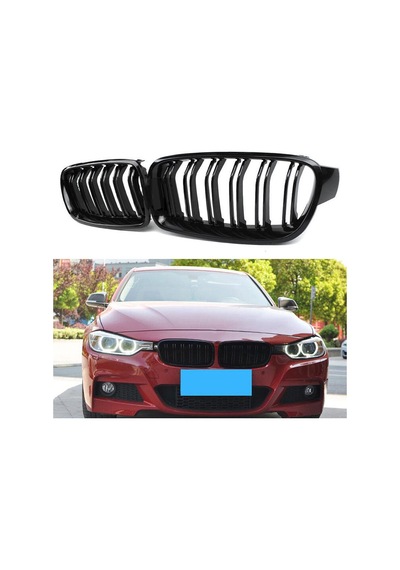 Bmw F30 2016-2017 3.Seri Parlak Siyah Çift Çizgi M3 Ön Panjur