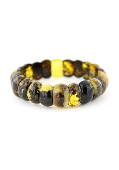 Kehribar Bileklik Fosilli Roleks Özel Tasarım Ambergold Blk23-60 Çok Renkli