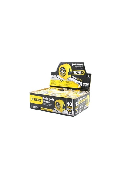 12 Adet 10mt X 25mt Stoplu Şerit Metre 0 - 300 MM