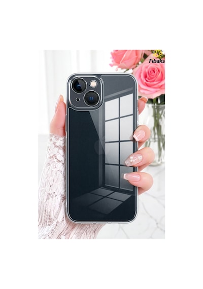 Fibaks iPhone 13 Mini Uyumlu Kılıf Kamera Korumalı Yumuşak Süper Silikon