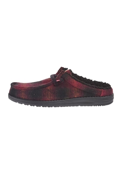 HEY DUDE Wally Slip Cozy Plaid Kırmızı Erkek-11130 Kırmızı