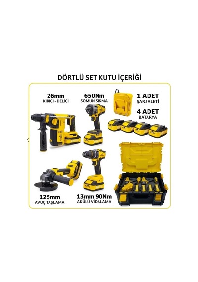 Dawreek Akülü 4'lü Set Dt02s4