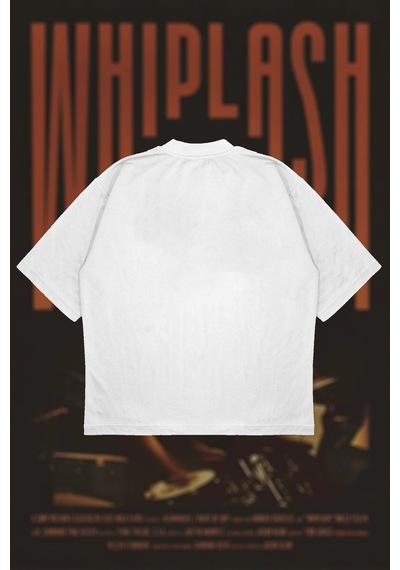 Tarzsokak Whiplash Tempo Baskılı Oversize Unisex Pamuklu Nefes Alan Kalın Kumaşlı Beyaz