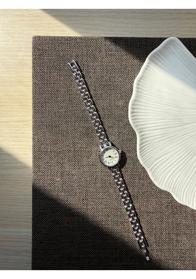 Retro Minimal Boncuk Kordon Vintage Kadın Kol Saati Gümüş Sarı