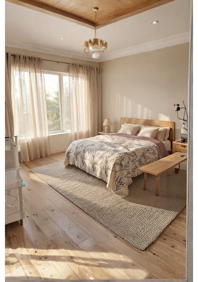 Nuvia 5 Kat Dolgulu Müslin Çift Kişilik Yatak Örtüsü %100 Pamuk Jakar Dokulu 220x240 Cm Gül Kurusu