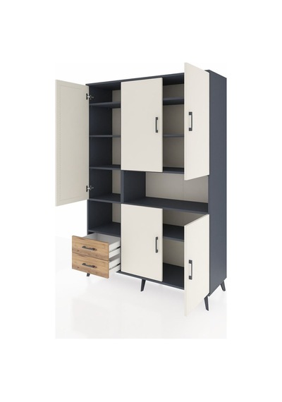 Hyperion Dolap 10 Raflı 2 Çekmeceli 5 Kapaklı 132x44x195 Antrasit-aytaşı/çam Aytası/atlas Çam Hyperion Dolap 10 Raflı 2 Çekmeceli 5 Kapaklı 132x44x195 Antrasit-aytaşı/çam Aytası/atlas Çam