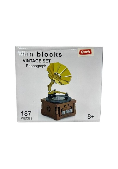 Miniblocks Vintage Gramofon Yapım Seti 187 Parça Gramafon Yapım Seti Hediyelik