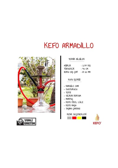 Armadillo Çantalı Nargile Takımı Sarı Renk