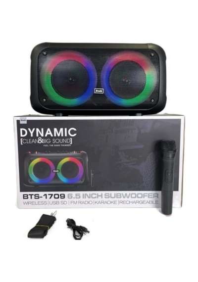 Kbroad Bts-1709 6.5 Inch Kablosuz Mikrofonlu Bluetooth Hoparlör Usb-tf-fm Radyo - Sencan Sound