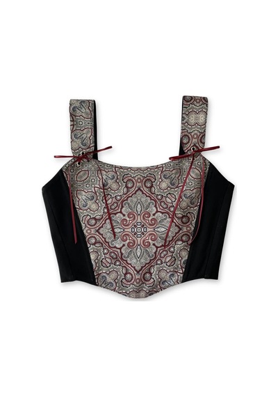 L'aura Corset Viktoryen Desenli Bayan Korse Büstiyer Çok Renkli