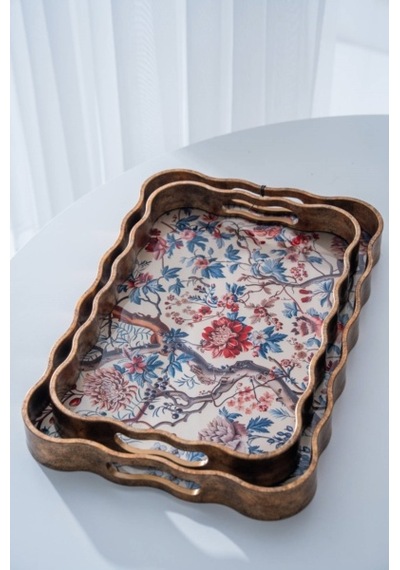 Acar Lumi Poliüretan Lüx 2 Li Aynalı Tepsi 45 Cm X 39 Cm Çok Renkli