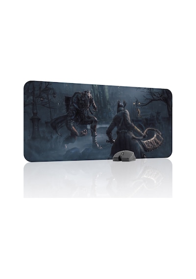 Bloodborne Kaymaz Dikişli Kauçuk Oyuncu Mousepad V2 - 90x40 Xxl Gaming Mouse Pad Fare Altlığı