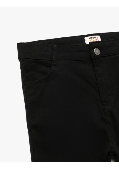 Koton Cepli Düğme Detaylı Düz Paça Pamuklu Pantolon Siyah 6wkg40017aw Siyah Koton Cepli Düğme Detaylı Düz Paça Pamuklu Pantolon Siyah 6wkg40017aw Siyah