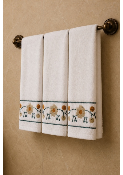 Punch Panc Nakışlı İşlemeli Hediyelik Çeyizlik Dekoratif %100 Pamuk Havlu- Havlu Seti 50x90 Cm 4 Adet Papatya Renkli Punch Panc Nakışlı İşlemeli Hediyelik Çeyizlik Dekoratif %100 Pamuk Havlu- Havlu Seti 50x90 Cm 4 Adet Papatya Renkli