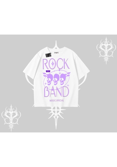 Startmore Startmore Oversize Tshirt Rock Band Street Noise Culture Beyaz