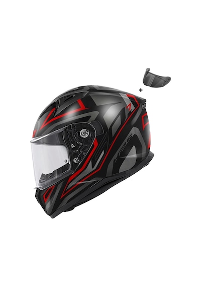 50.7 Proton Mat Tıtanıum-kırmızı Kask Siyah