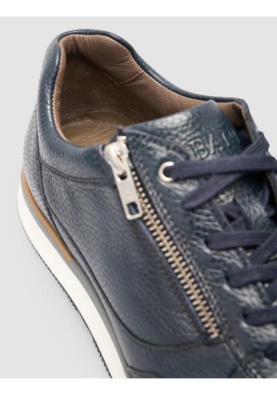 Cabani %100 Hakiki Deri Lacivert Bağcıklı Ve Fermuarlı Erkek Sneaker Lacivert