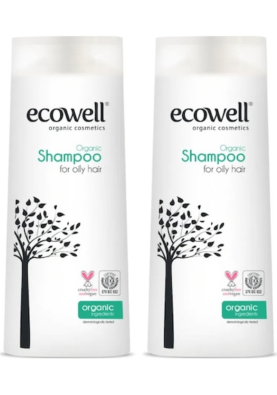 Ecowell Yağlı Saçlar İçin Organik Şampuan 2 x 300 ML