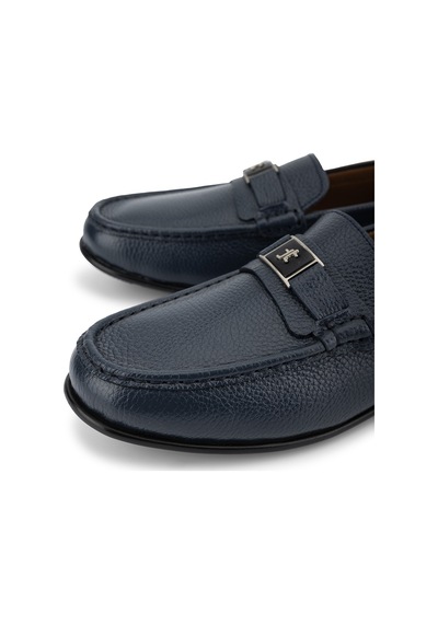 Tamer Tanca Erkek Hakiki Deri Lacivert Loafer Ayakkabı 818 3429 Erk Ayk Y26 Lacı Fltr