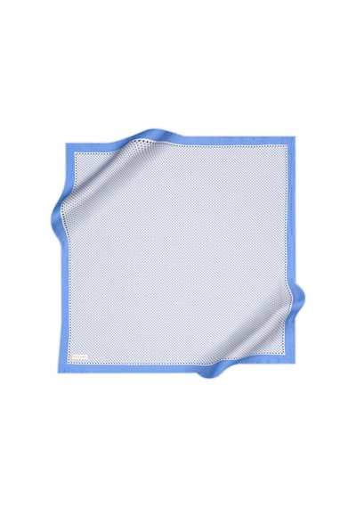 Logo Desenli Pierre Cardin Krep Saten Eşarp Bebe Mavi Bebe Mavi